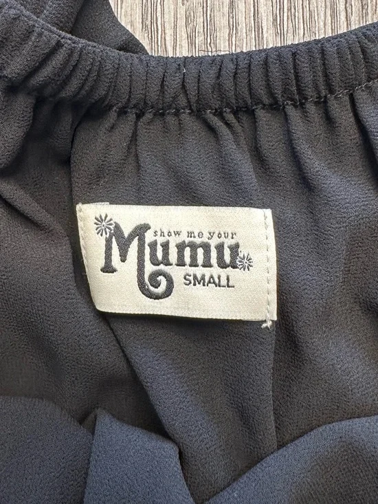 Show Me Your Mumu Chi Chi Top Black Off Shoulder Ruffle Blouse Boho Medium - Picture 3 of 7